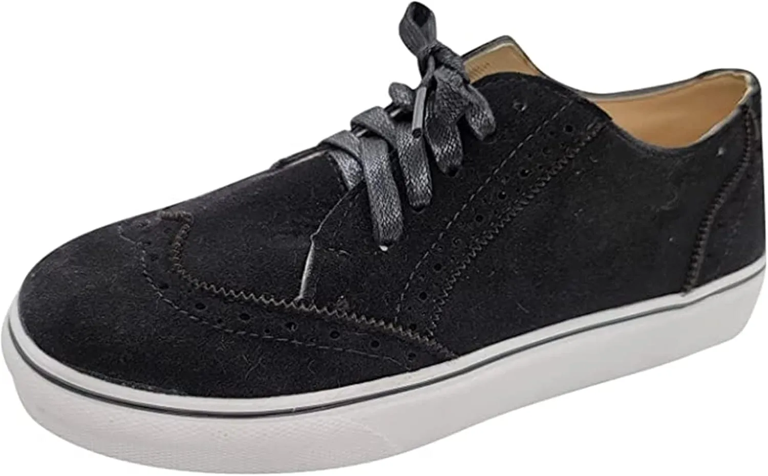 Ladmiple Shoes For Women Dressy Casual Flats Leather Sneakers Lace ups Walking Comfortable Summer Fashion Slip On Loafers
