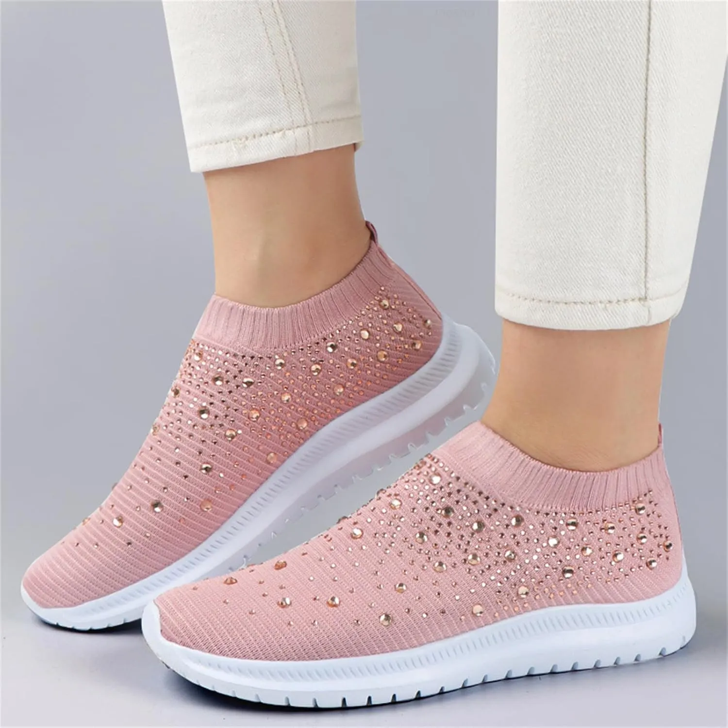 Ladmiple Shoes For Women Sneakers Slip On Running Shoes Non Slip Lightweight Gym Tennis Walking Shoes Fashion Sneakers
