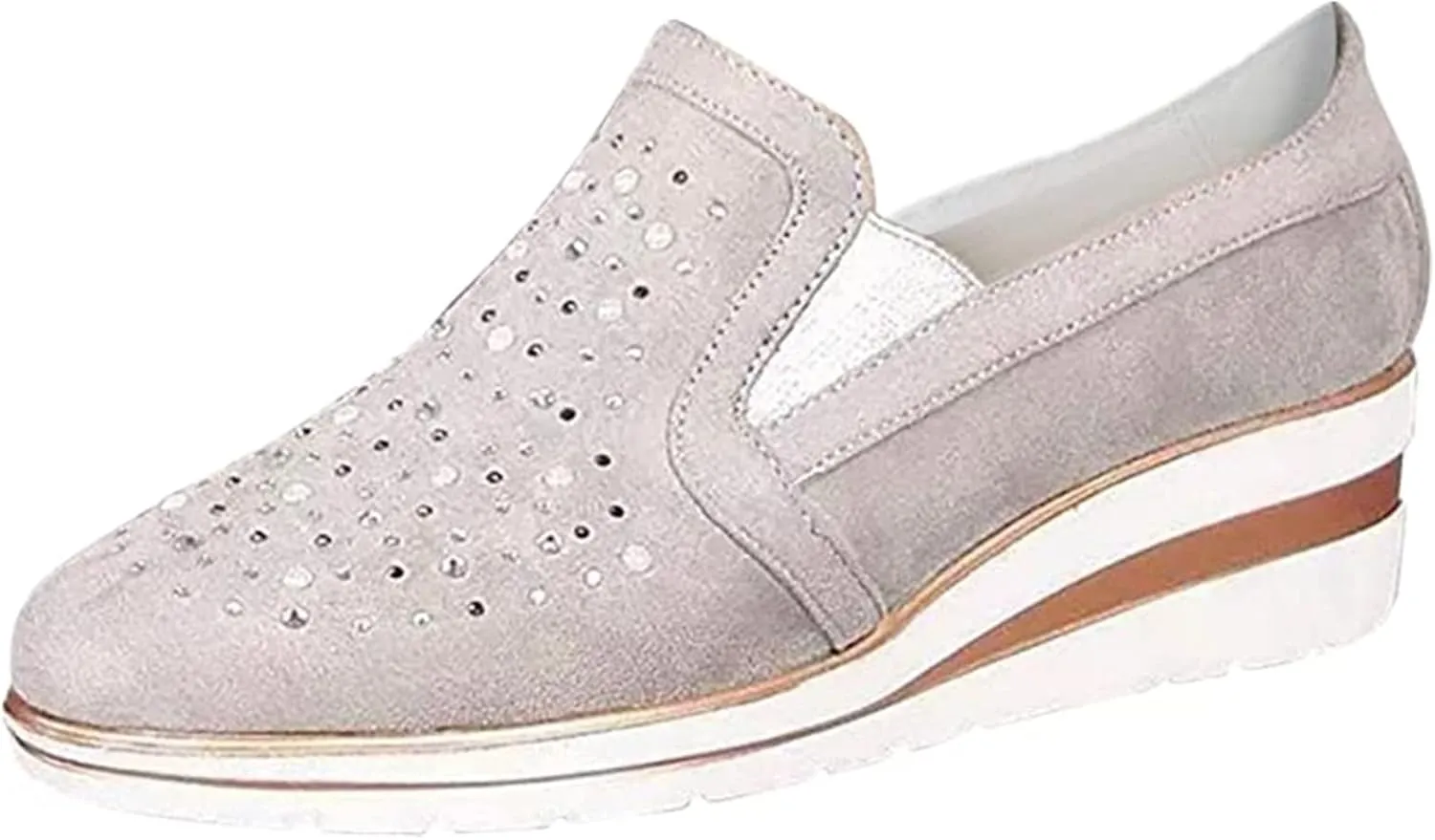Ladmiple Shoes For Women Sneakers Slip Ons Lace ups Casual Leather Walking Shoes Summer Fashion Platform Flats Loafers