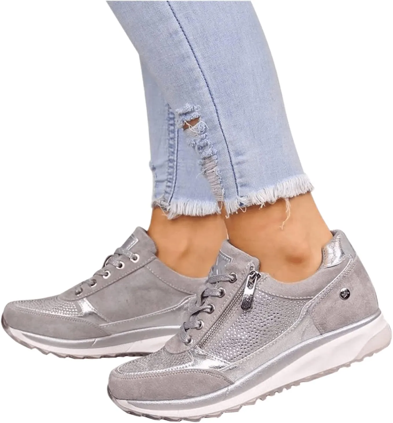 Ladmiple Shoes For Women Sneakers Slip Ons Walking Shoes Fashion Casual Athletic Non Slip Platform Tennis Running Shoes