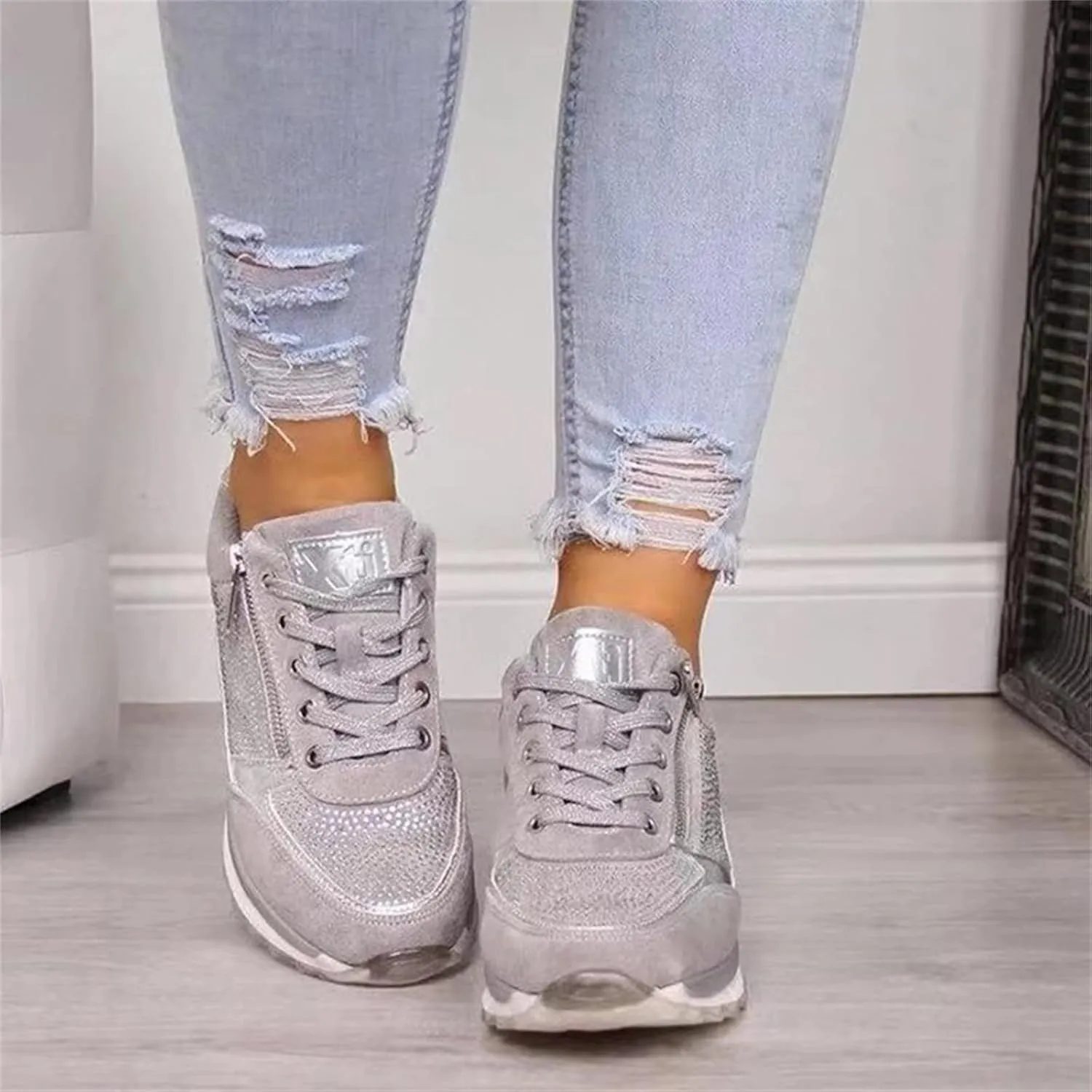 Ladmiple Shoes For Women Sneakers Slip Ons Walking Shoes Fashion Casual Athletic Non Slip Platform Tennis Running Shoes