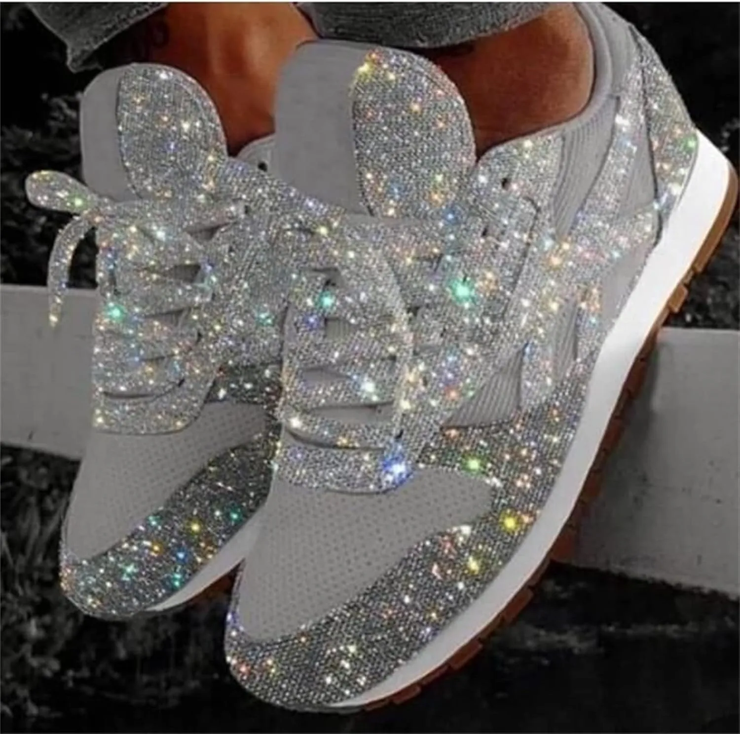 Ladmiple Shoes For Women Sneakers Trendy Lace ups Casual Walking Shoes Summer Fashion Slip On Platform Flats Loafers