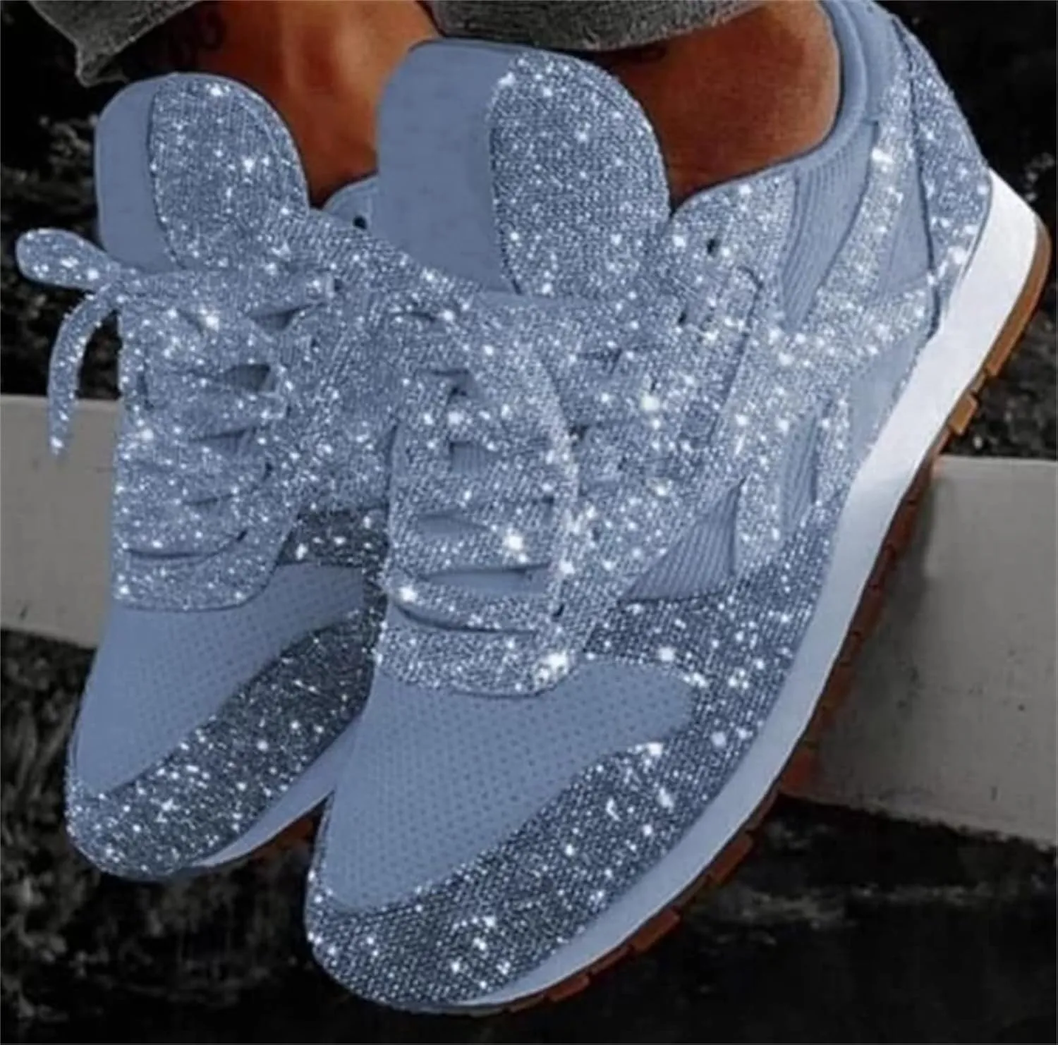 Ladmiple Shoes For Women Sneakers Trendy Lace ups Casual Walking Shoes Summer Fashion Slip On Platform Flats Loafers