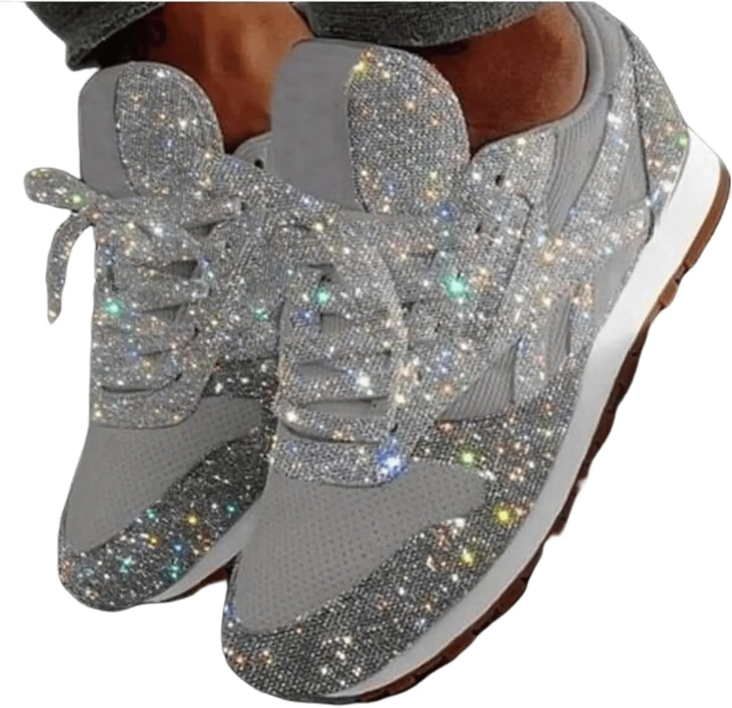 Ladmiple Shoes For Women Sneakers Trendy Lace ups Casual Walking Shoes Summer Fashion Slip On Platform Flats Loafers