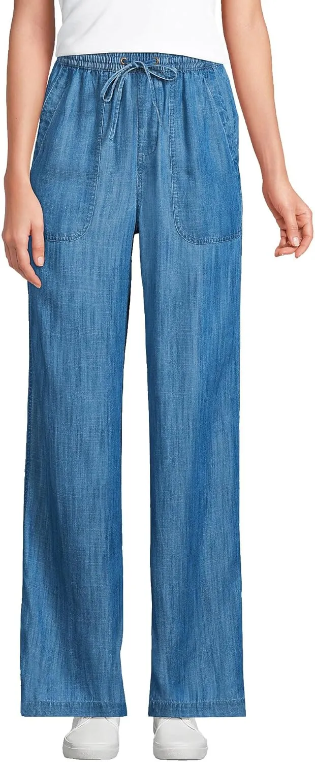 Lands' End Women's Recover High Rise Wide Leg Jeans