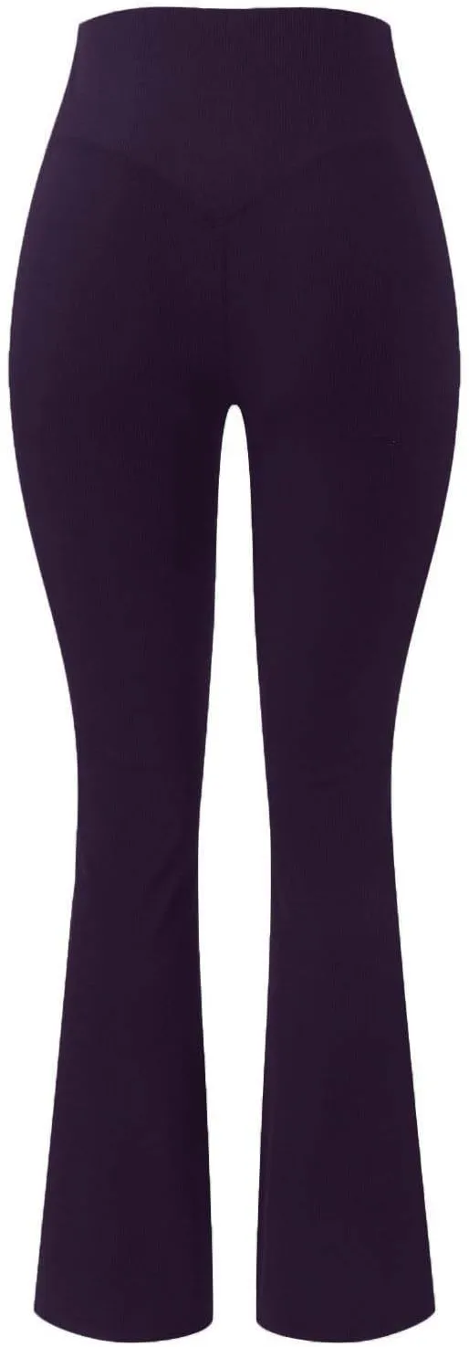 LAWOR Women's Bootcut Yoga Pants High Waist Stretch Flare Leg Leggings Tummy Control Bootleg Workout Pants Active Pants