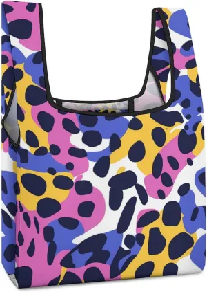 Leopard Shopping Bags Reusable Grocery Bag Lightweight Tote Bags Holiday Bags with Handles