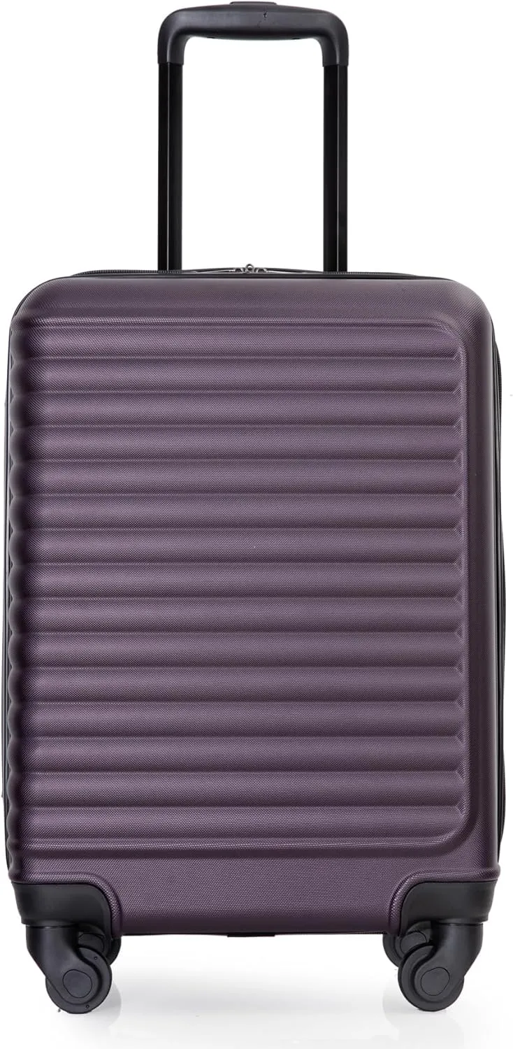 Lightweight 20" Carry-On Luggage with 360 Spinner Wheels, Spacious Interior, Adjustable Pull Rod, Purple