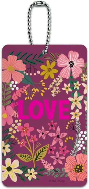 Love and Pretty Flowers Luggage Card Suitcase Carry-On ID Tag