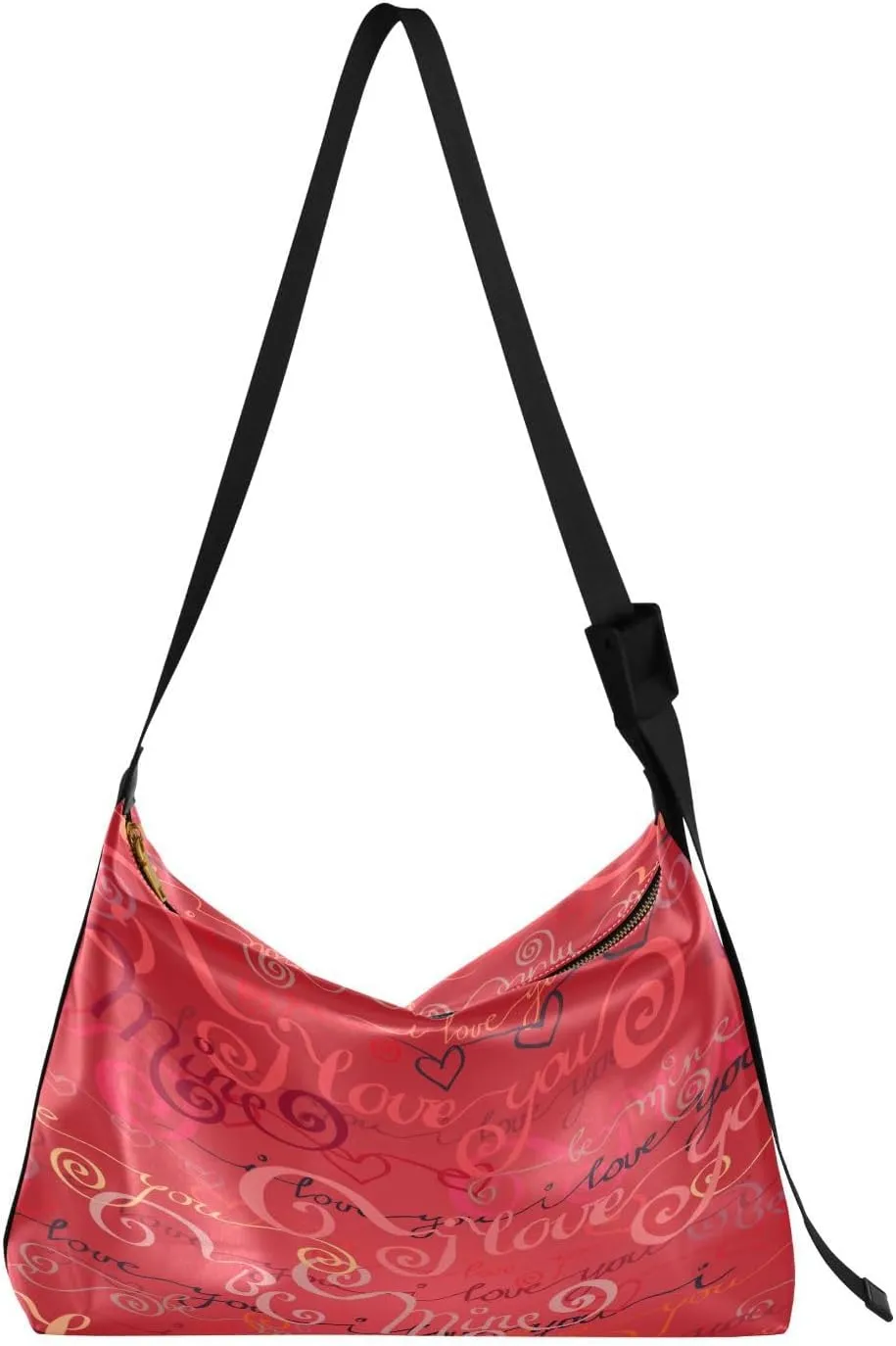 Love Valentines Pattern Hobo Crossbody Bags for Women Leather Large Shoulder Bag Cross Body Trendy Womens Tote Bags Handbag for Travel Shopping
