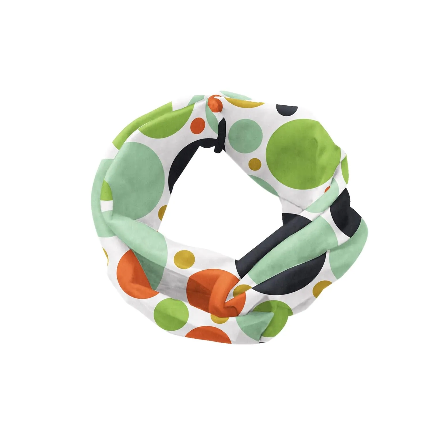 Lunarable Retro Headband for Women, Illustration Retro Style Colorful Circles, Elastic Comfy Hair Accessory Knotted Head Wrap Everyday Use, XS-S, Multicolor