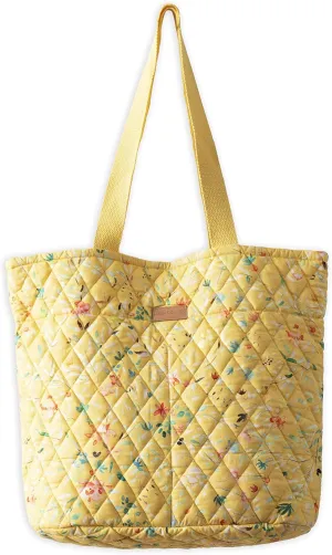 Maison d' Hermine Shopping Bags Cotton Quilted Tote Bag with Zipper Pockets Small Pouch Reusable Grocery Bag Work Travel