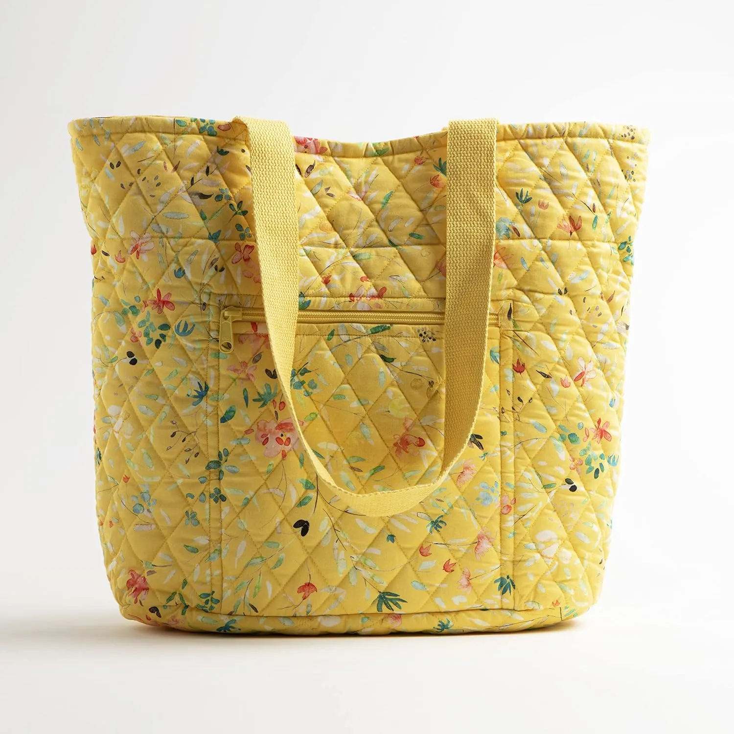 Maison d' Hermine Shopping Bags Cotton Quilted Tote Bag with Zipper Pockets Small Pouch Reusable Grocery Bag Work Travel