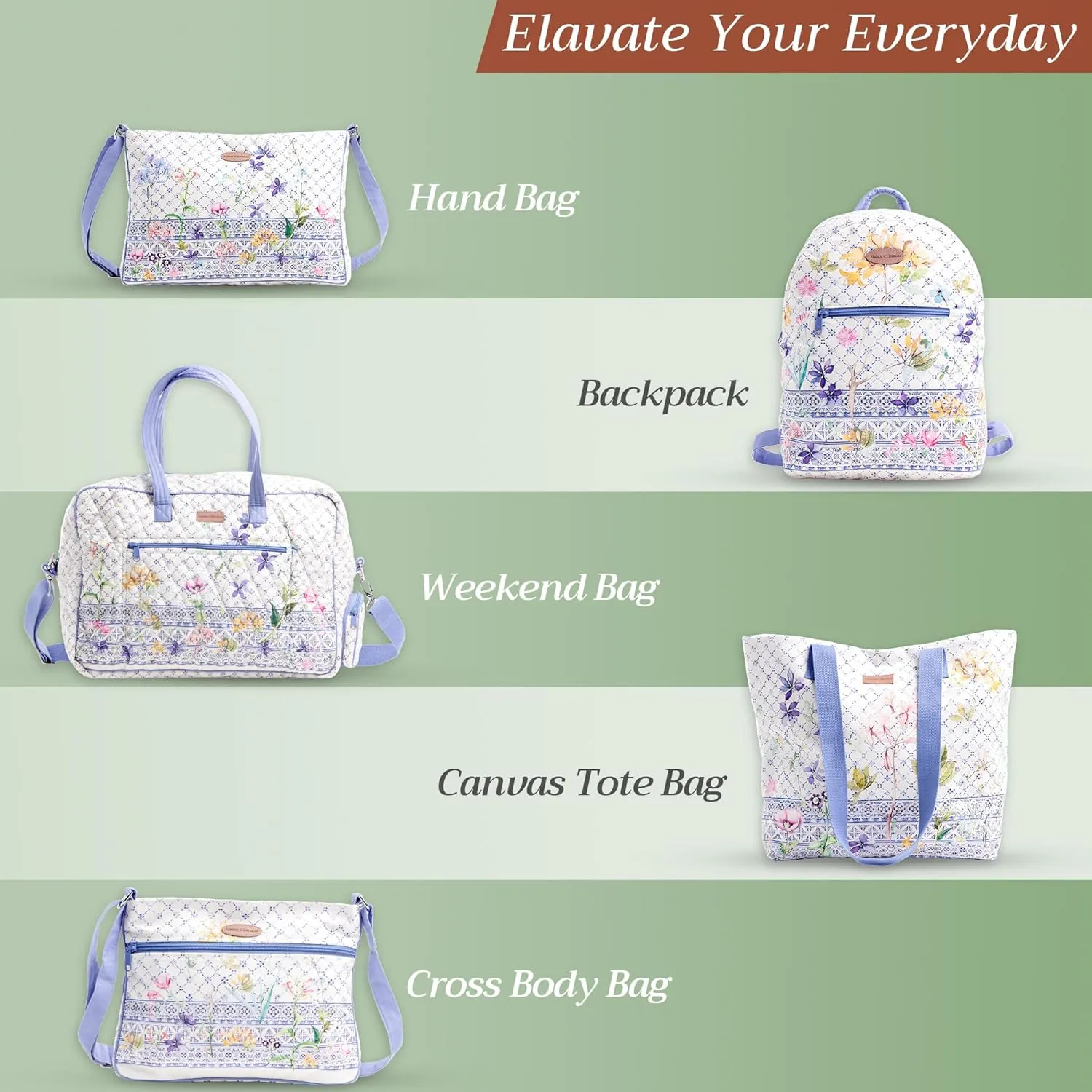 Maison d' Hermine Shopping Bags Cotton Quilted Tote Bag with Zipper Pockets Small Pouch Reusable Grocery Bag Work Travel