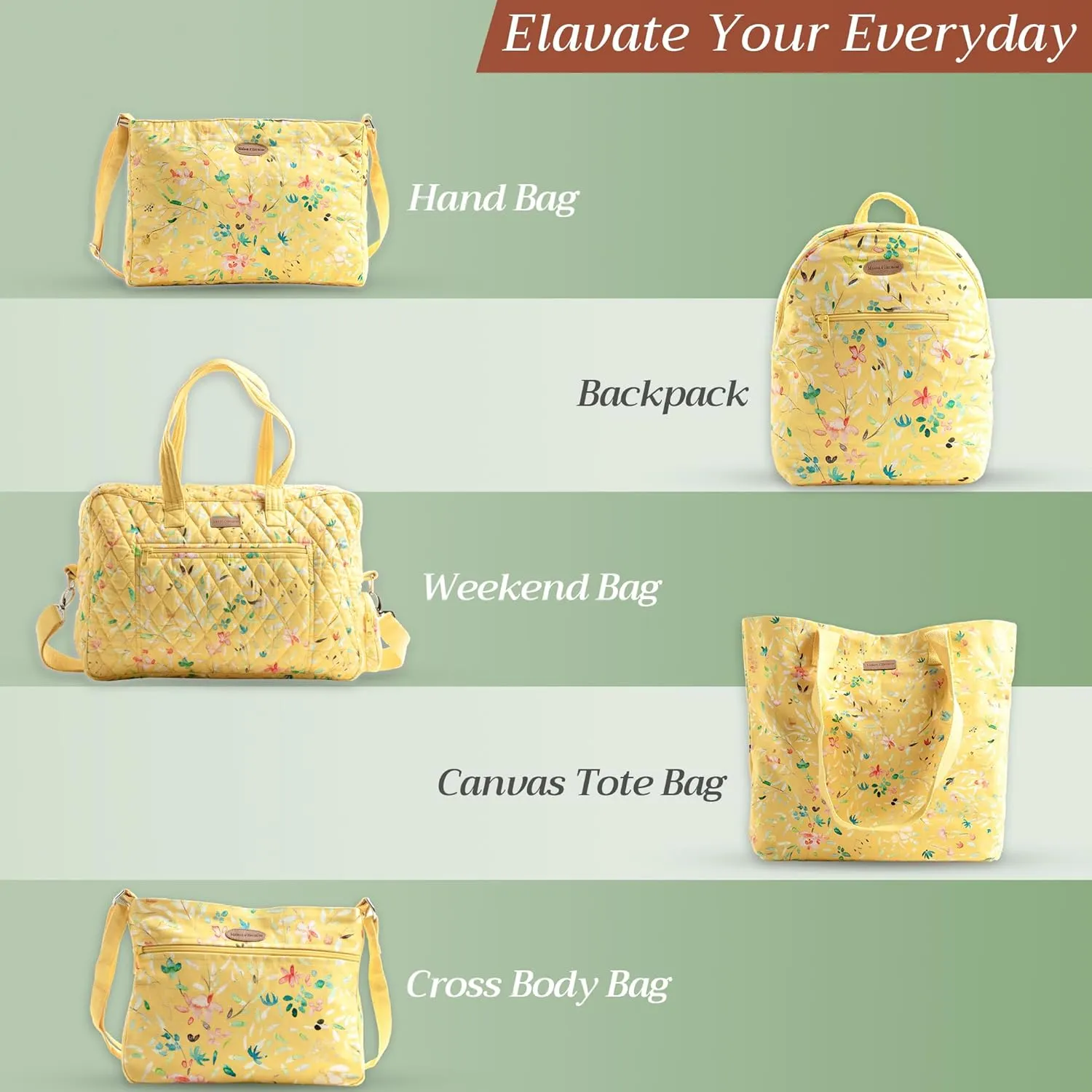 Maison d' Hermine Shopping Bags Cotton Quilted Tote Bag with Zipper Pockets Small Pouch Reusable Grocery Bag Work Travel