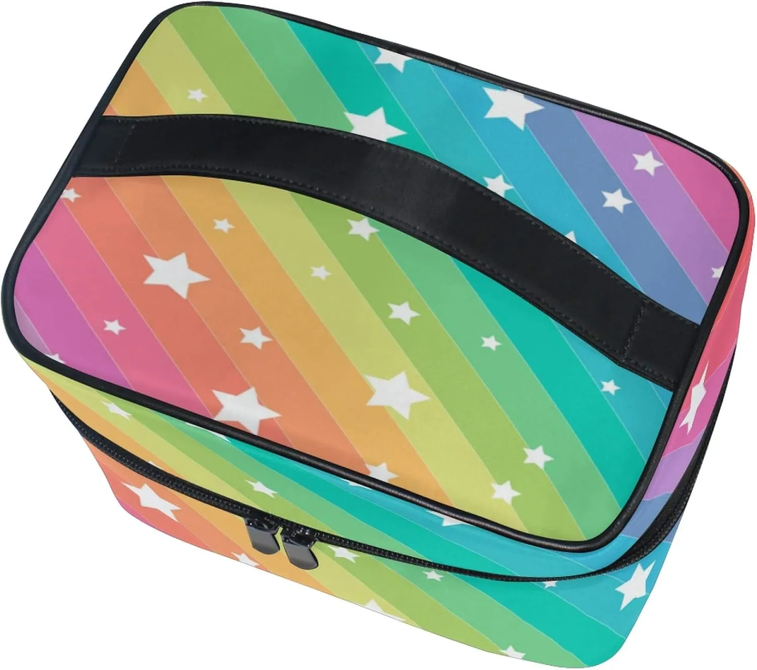 Makeup Bag, Rainbow Stars Travel Makeup Organizer Bag Cosmetic Cases Toiletry Bags for Girl Women Ladies