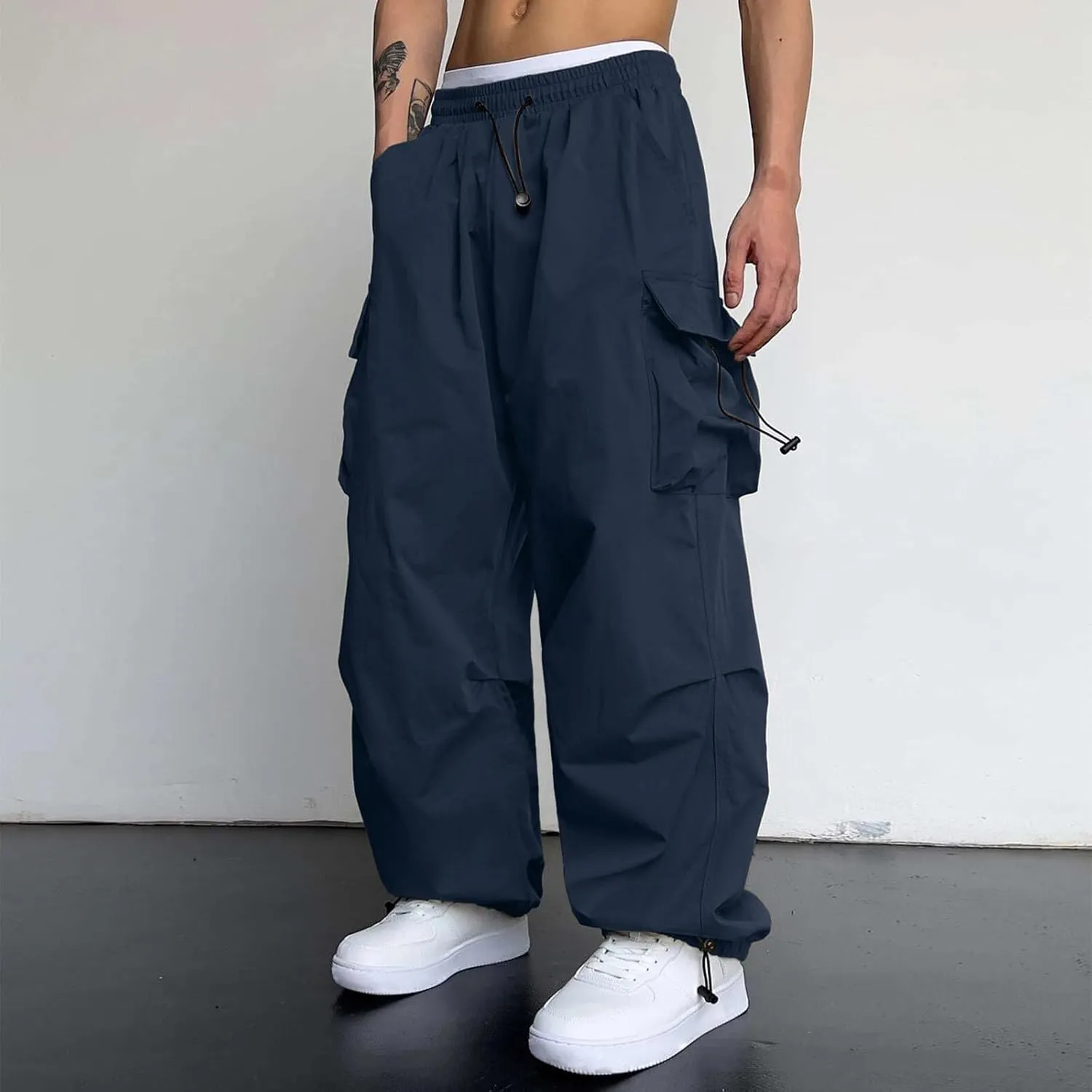 Men Tracksuit Pant Casual Stretchy Jogger Training Sweatpant Straight Leg Elasticated Waist Chino Pant