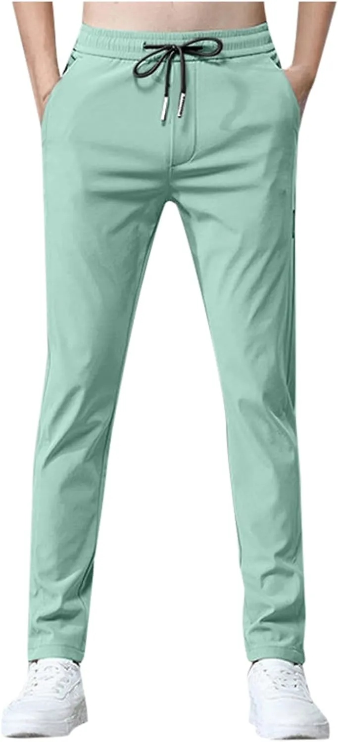 Men's Cargo Pants Casual Linen Stretchy Elasticated Pant Sweatpant Joggers Loose Running Sports Sweat
