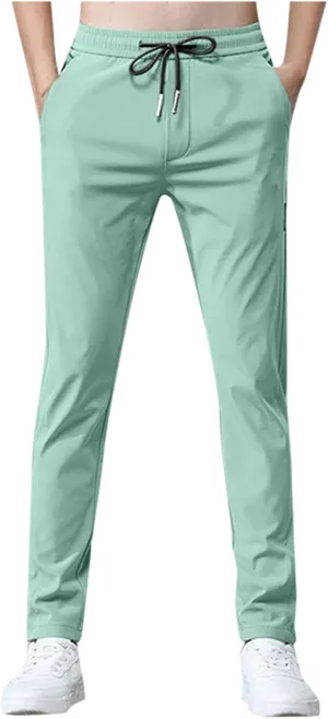 Men's Cargo Pants Casual Linen Stretchy Elasticated Pant Sweatpant Joggers Loose Running Sports Sweat
