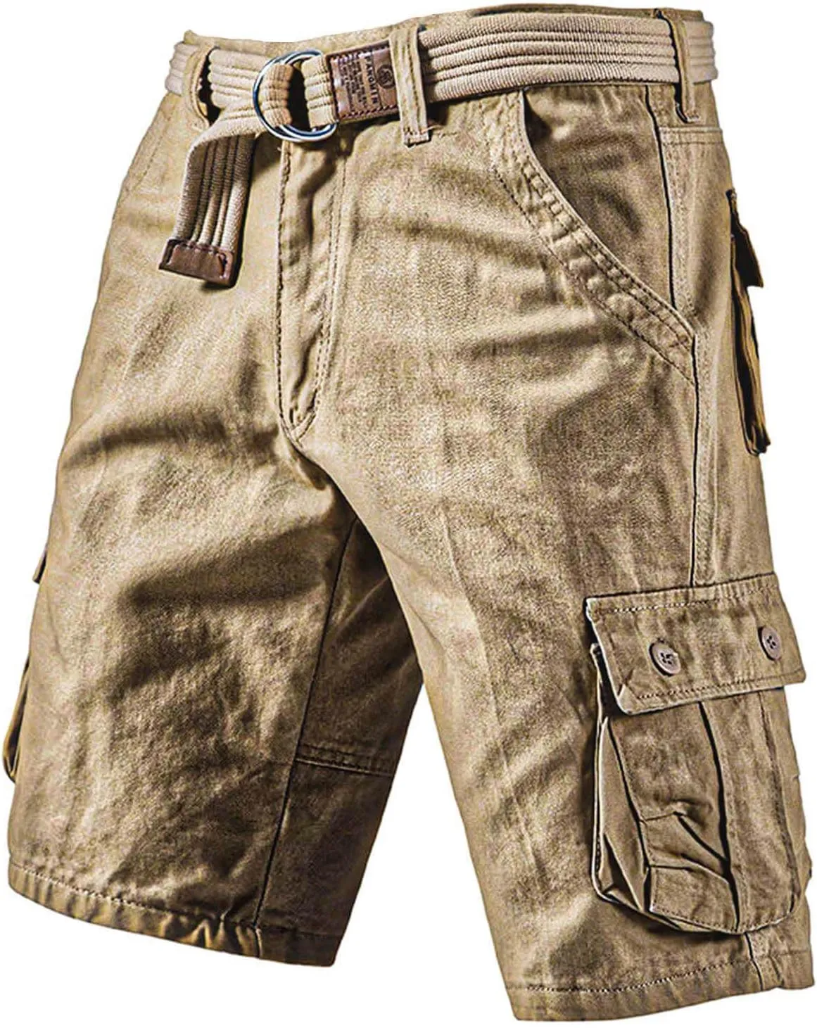 Men's Cargo Shorts Outdoor Hiking Travel Casual with Multi-Pocket Comfortable Cotton Twill Relaxed Fit