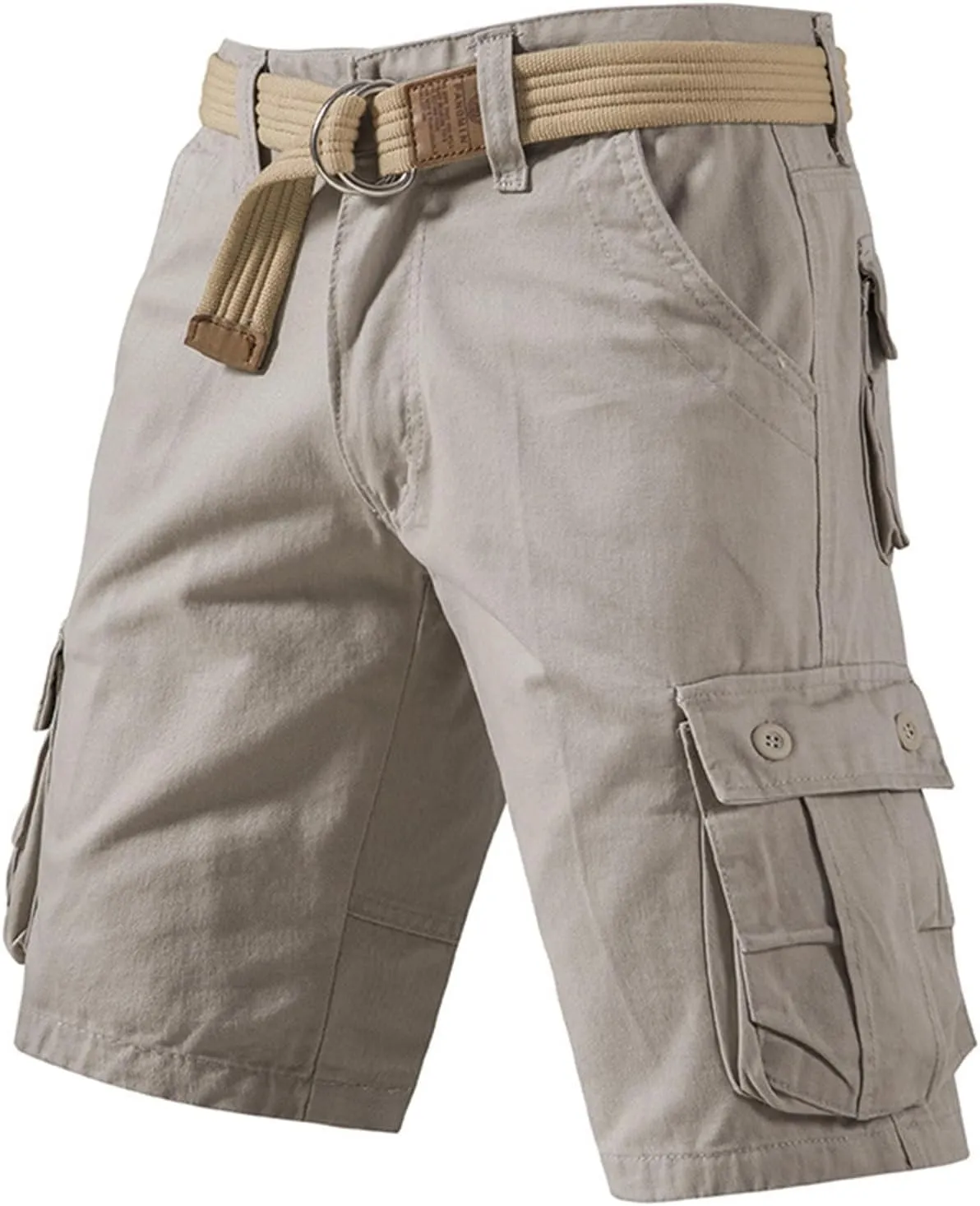 Men's Cargo Shorts Outdoor Hiking Travel Casual with Multi-Pocket Comfortable Cotton Twill Relaxed Fit