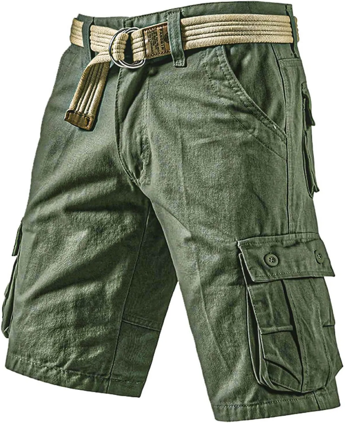 Men's Cargo Shorts Outdoor Hiking Travel Casual with Multi-Pocket Comfortable Cotton Twill Relaxed Fit