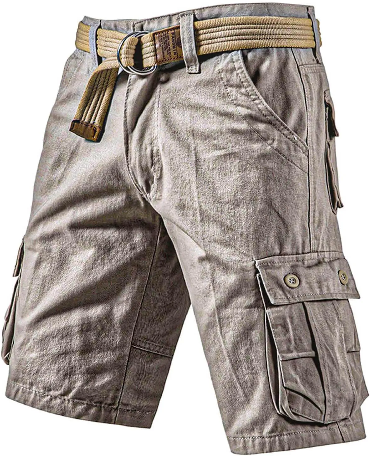 Men's Cargo Shorts Outdoor Hiking Travel Casual with Multi-Pocket Comfortable Cotton Twill Relaxed Fit