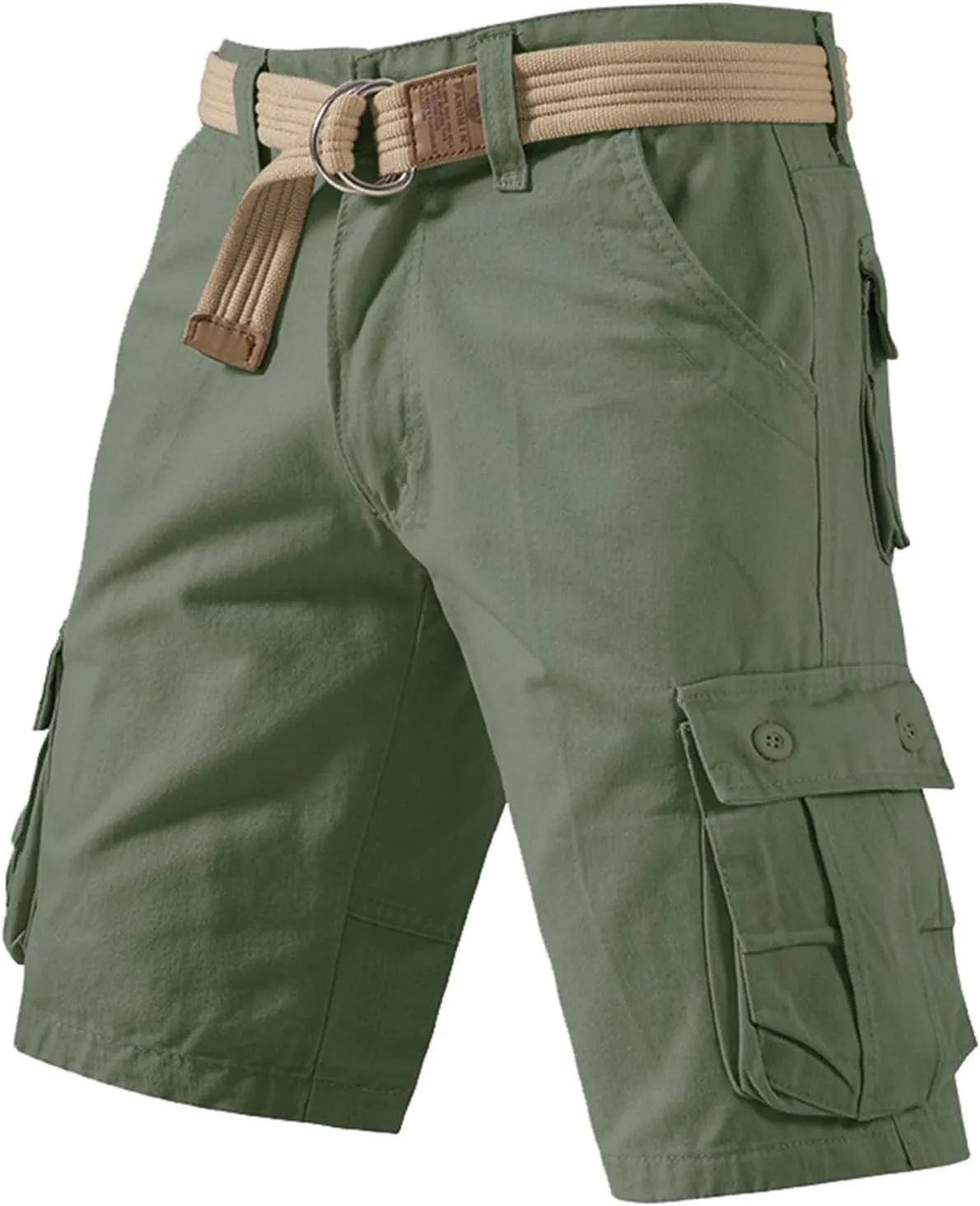 Men's Cargo Shorts Outdoor Hiking Travel Casual with Multi-Pocket Comfortable Cotton Twill Relaxed Fit