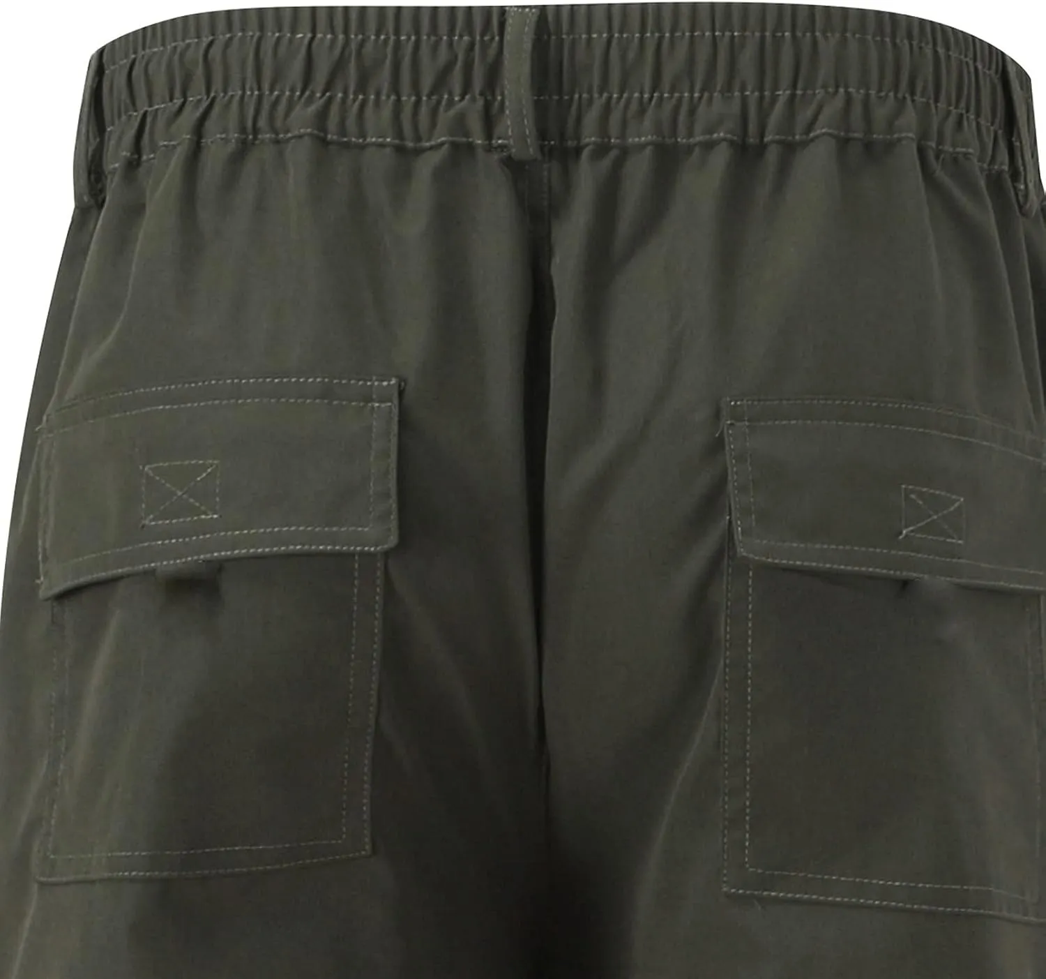 Men's Combat Cargo Pants Casual Linen Stretch Elastic Waist Pant Sweatpant Joggers Baggy Running Sports