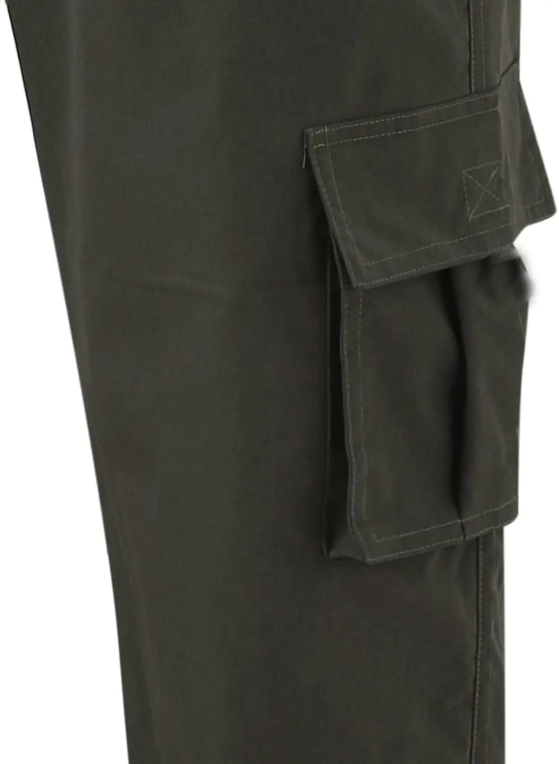 Men's Combat Cargo Pants Casual Linen Stretch Elastic Waist Pant Sweatpant Joggers Baggy Running Sports