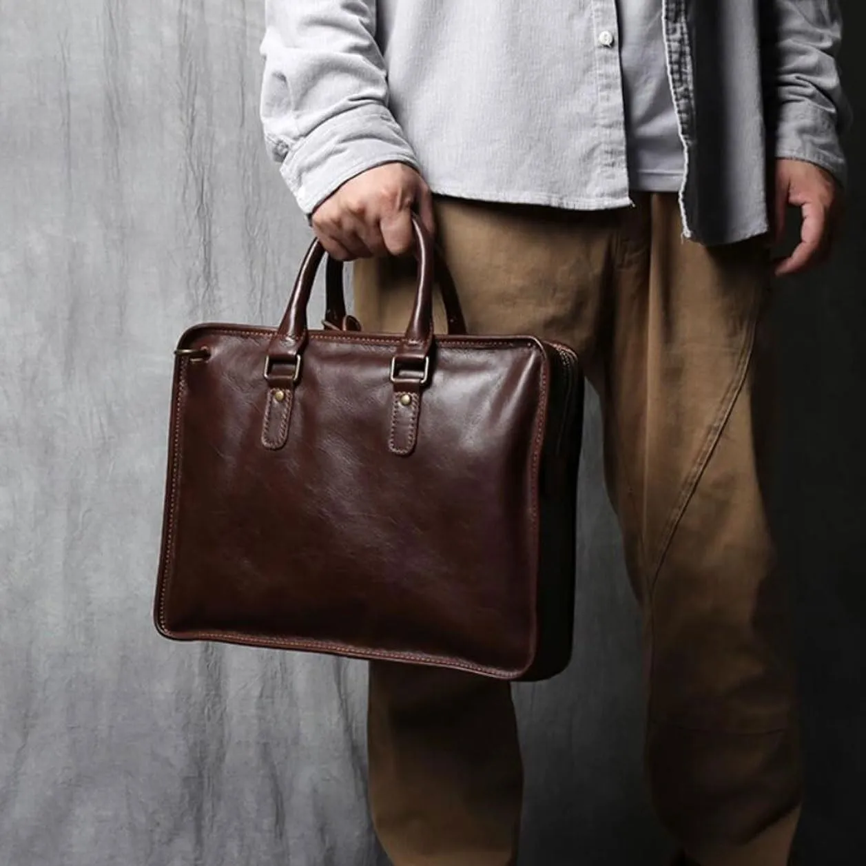 Mens Handbags Briefcases Shoulder Bags Genuine Leather Laptop Bags Crossbody Bags Messenger Bags Casual Daypack