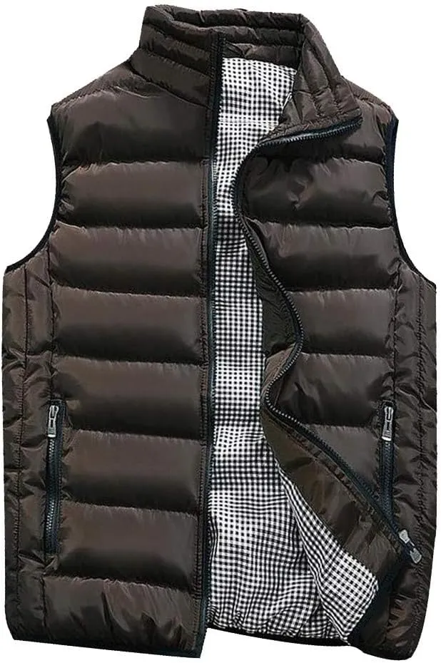 Mens Jackets Men Autumn Winter Coat Padded Cotton Vest Warm Hooded Thick Vest Tops Jacket Jackets