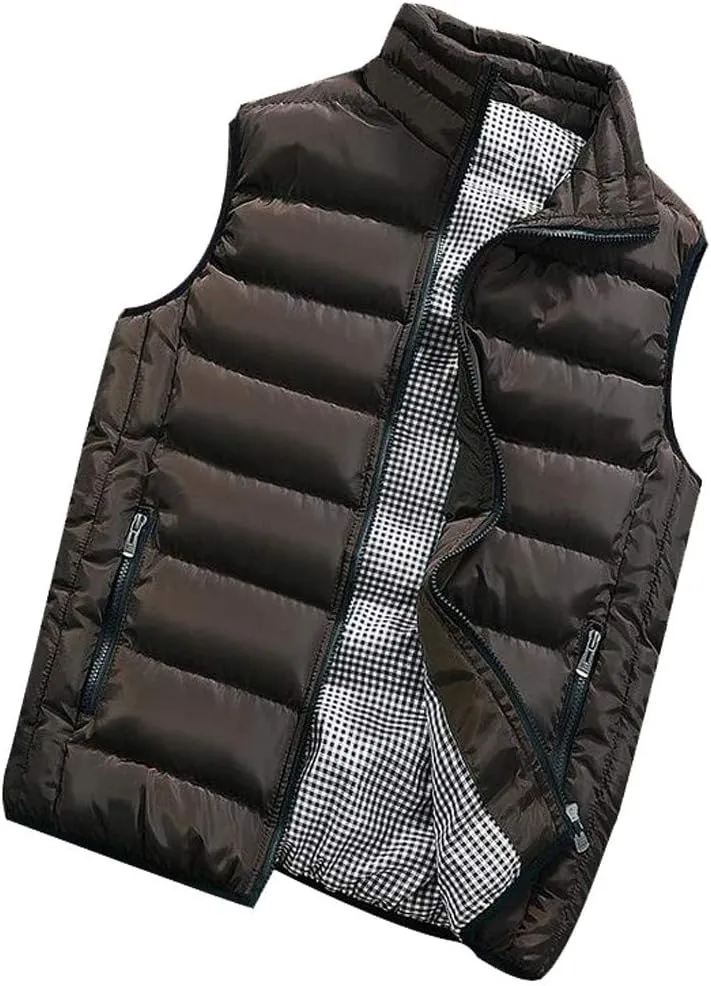 Mens Jackets Men Autumn Winter Coat Padded Cotton Vest Warm Hooded Thick Vest Tops Jacket Jackets