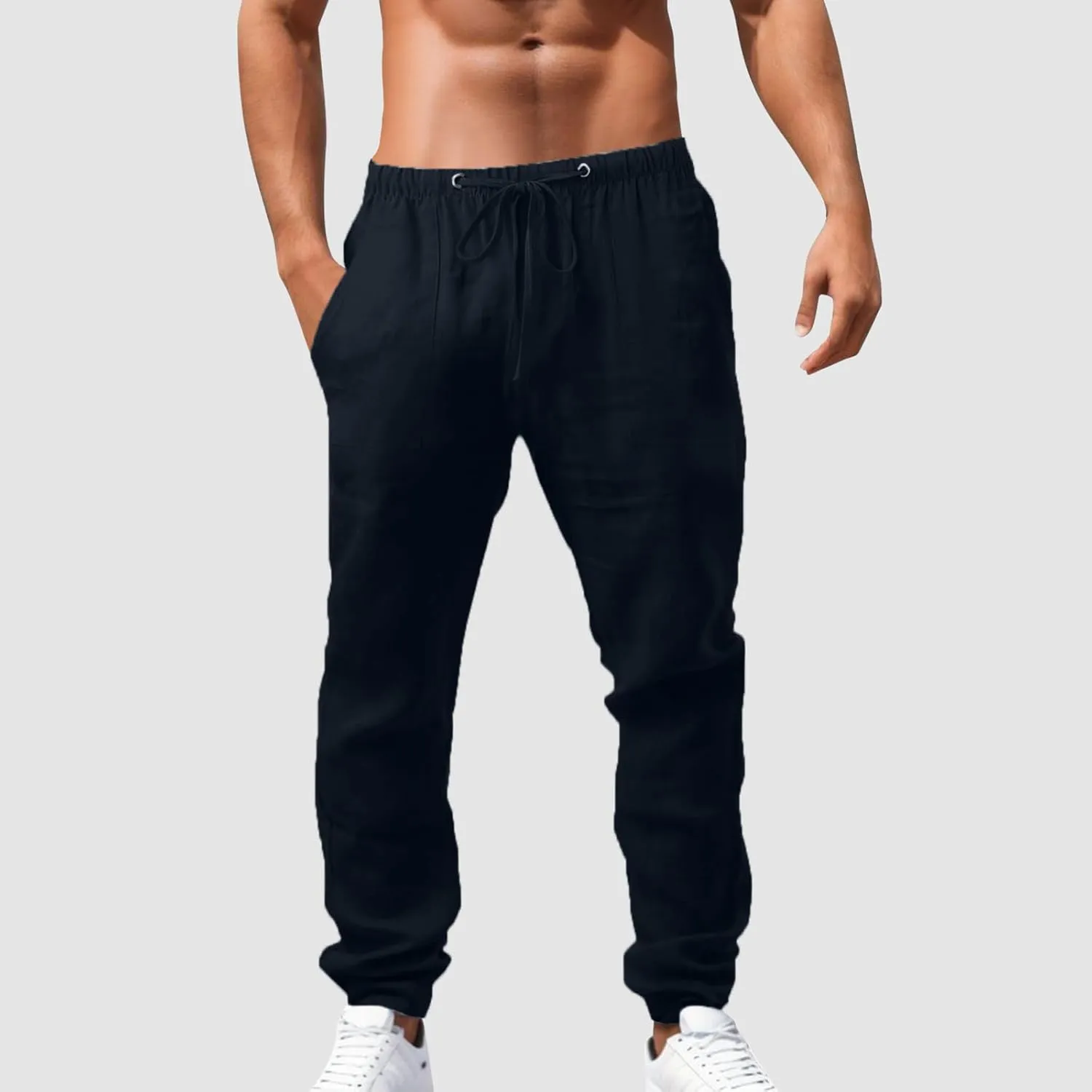 Mens Lightweight Jogging Pant Cargo Combat Work Joggers Loose Sport Casual Sweatpant Elasticated Waist Pants