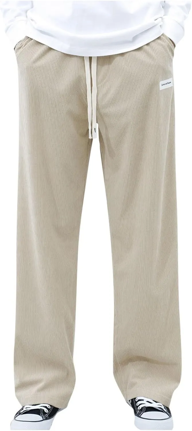Men's Lightweight Jogging Pant Pull-On Work Joggers Baggy Sports Casual Sweatpants Yoga Long Pants