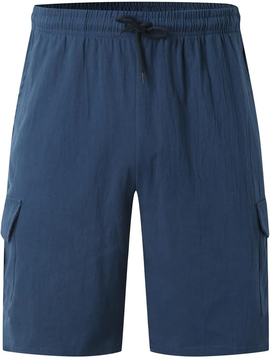 Men's Linen Shorts Summer Breathable Beach Yoga Pants Lightweight Elastic Waist Outdoor Hiking Sweatpants with Pockets