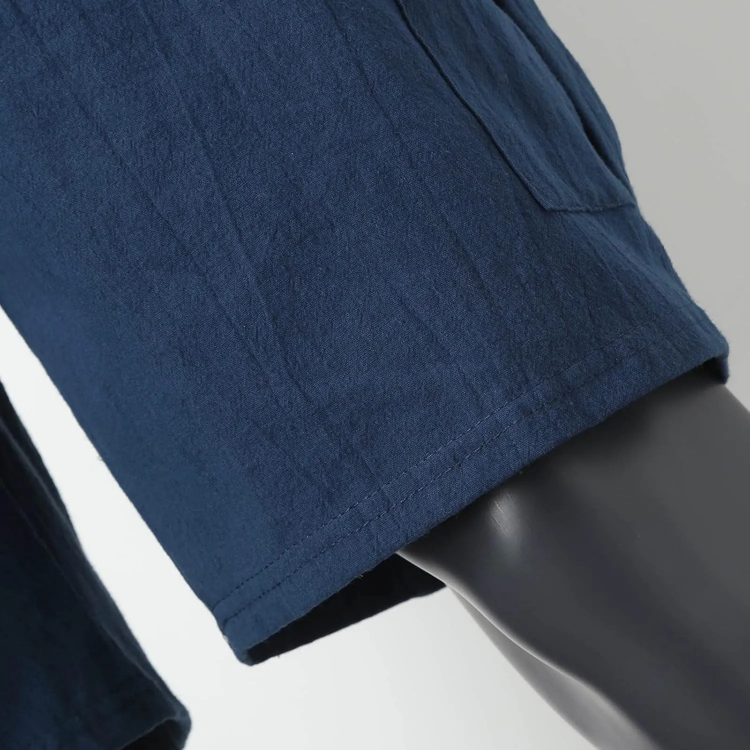 Men's Linen Shorts Summer Breathable Beach Yoga Pants Lightweight Elastic Waist Outdoor Hiking Sweatpants with Pockets