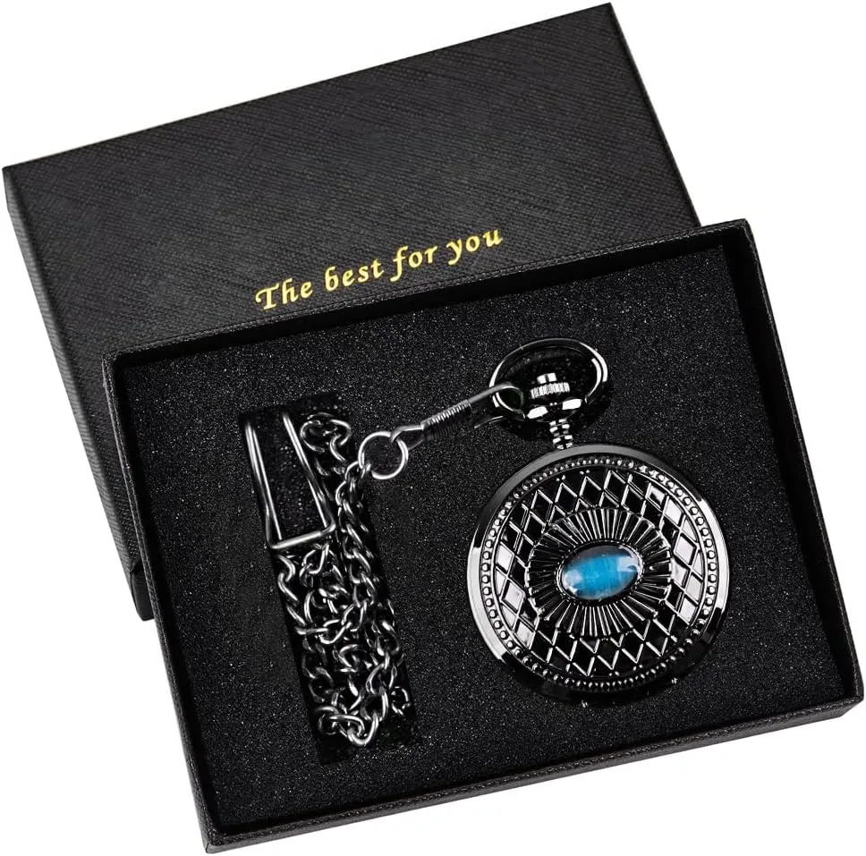 Men's Mechanical Pocket Watch, Roman Numeral Pointer Mechanical Pocket Watches for Men