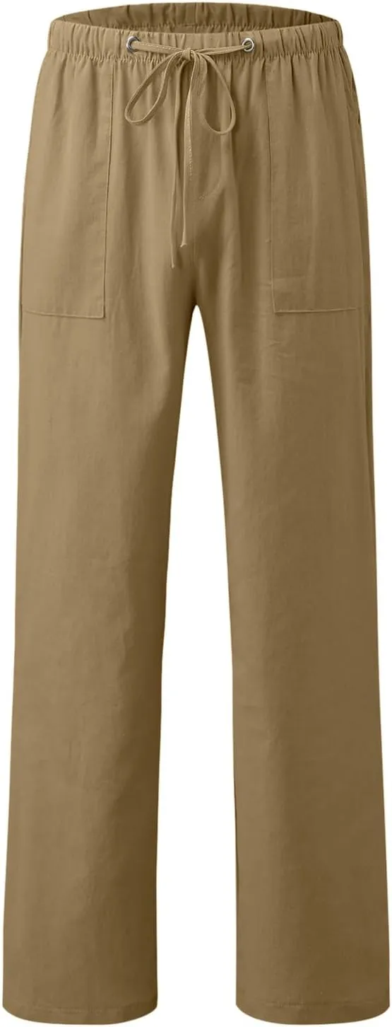 Men's Pants Casual Breathable Joggers Workout Running Gym Sweatpant Drawstring Waist Cargo Work Pant
