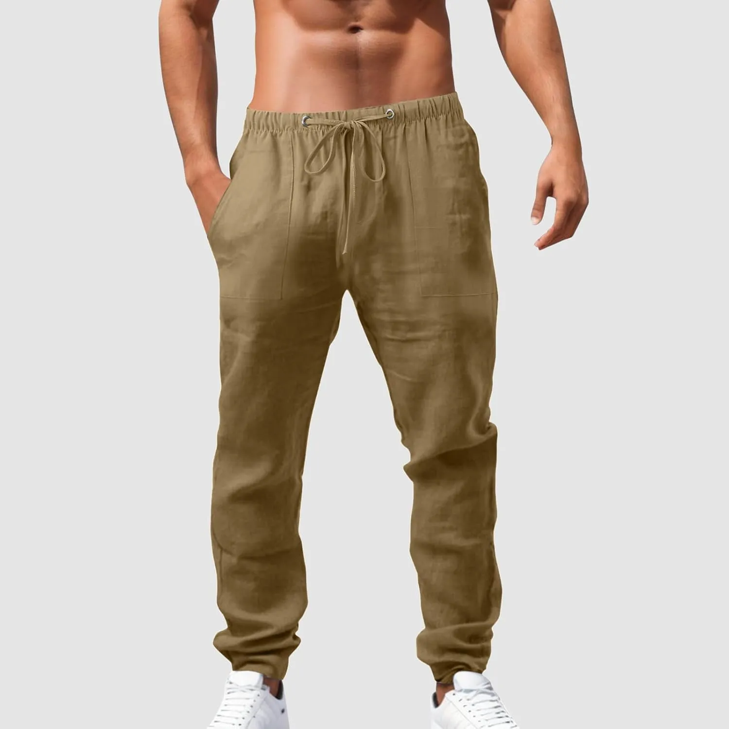 Men's Pants Casual Breathable Joggers Workout Running Gym Sweatpant Drawstring Waist Cargo Work Pant