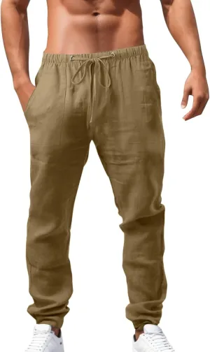 Men's Pants Casual Breathable Joggers Workout Running Gym Sweatpant Drawstring Waist Cargo Work Pant