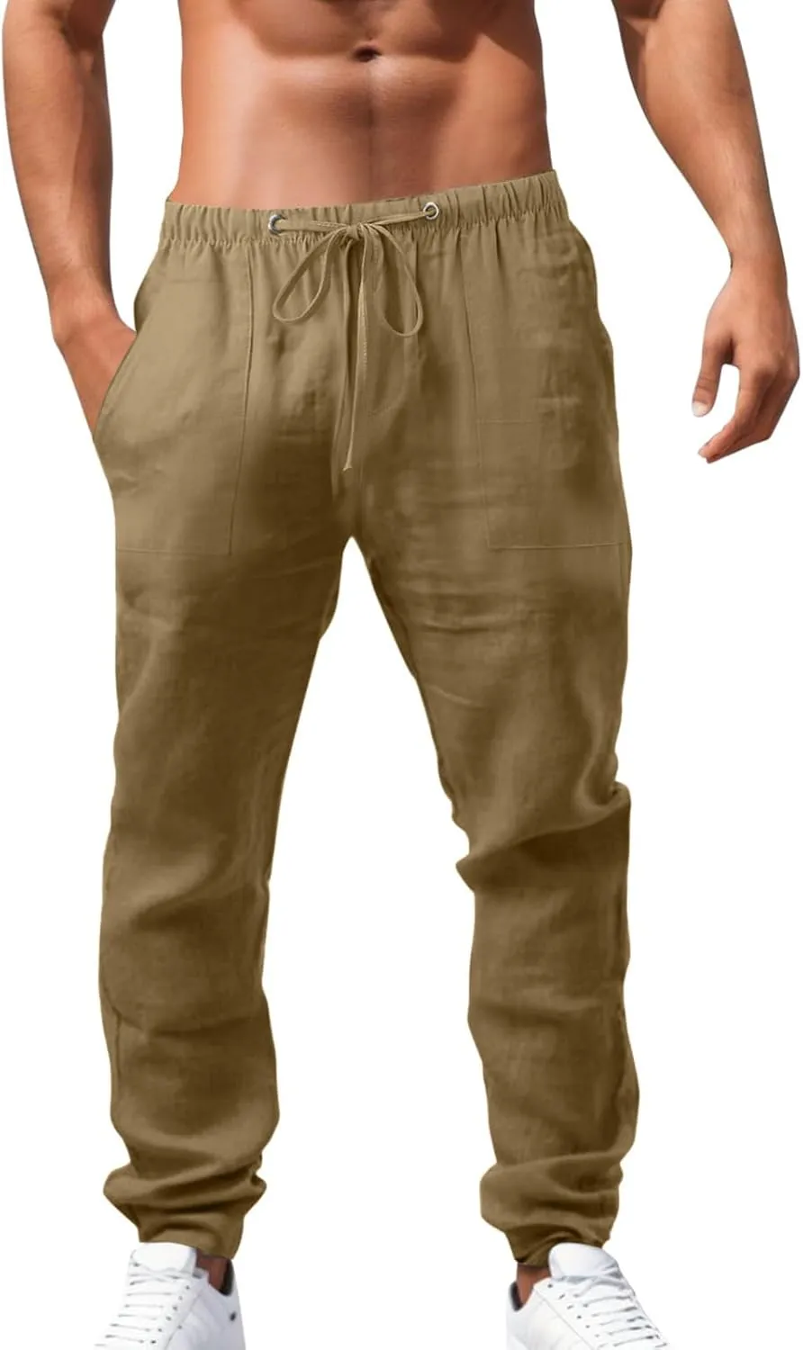Men's Pants Casual Breathable Joggers Workout Running Gym Sweatpant Drawstring Waist Cargo Work Pant