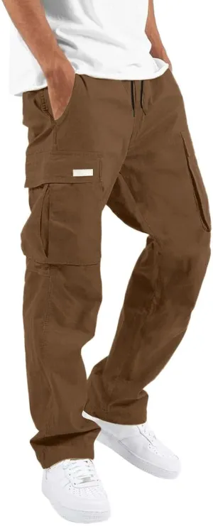 Men's Pants Casual Stylish Joggers Sport Sweatpant Open Hem Elasticated Waist Combat Pant