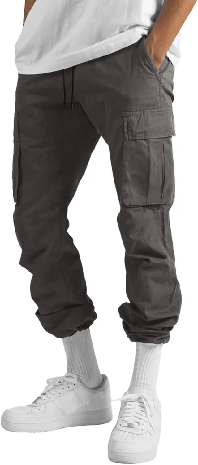 Men's Pants Casual Stylish Joggers Sport Sweatpant Open Hem Elasticated Waist Combat Pant