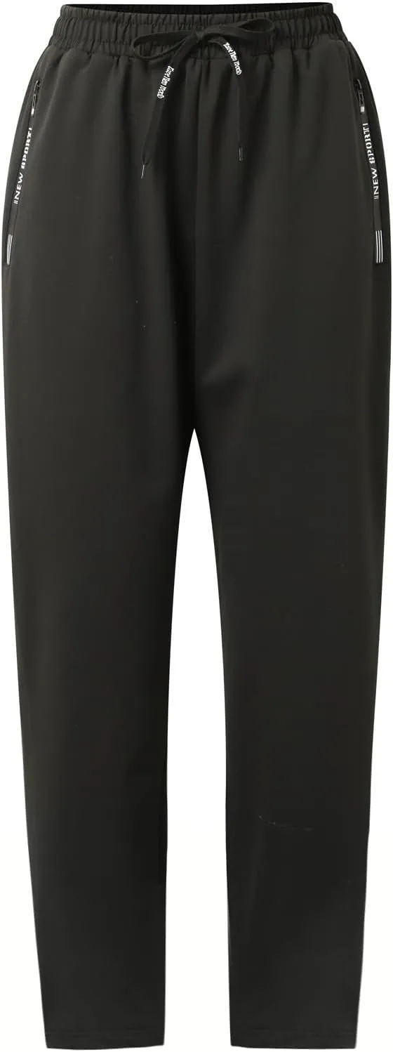Mens Tracksuit Pant Casual Plus Size Jogger Running Workout Sweatpant with Pockets Elastic Chinos Pant