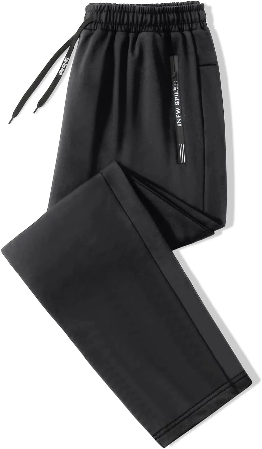 Mens Tracksuit Pant Casual Plus Size Jogger Running Workout Sweatpant with Pockets Elastic Chinos Pant