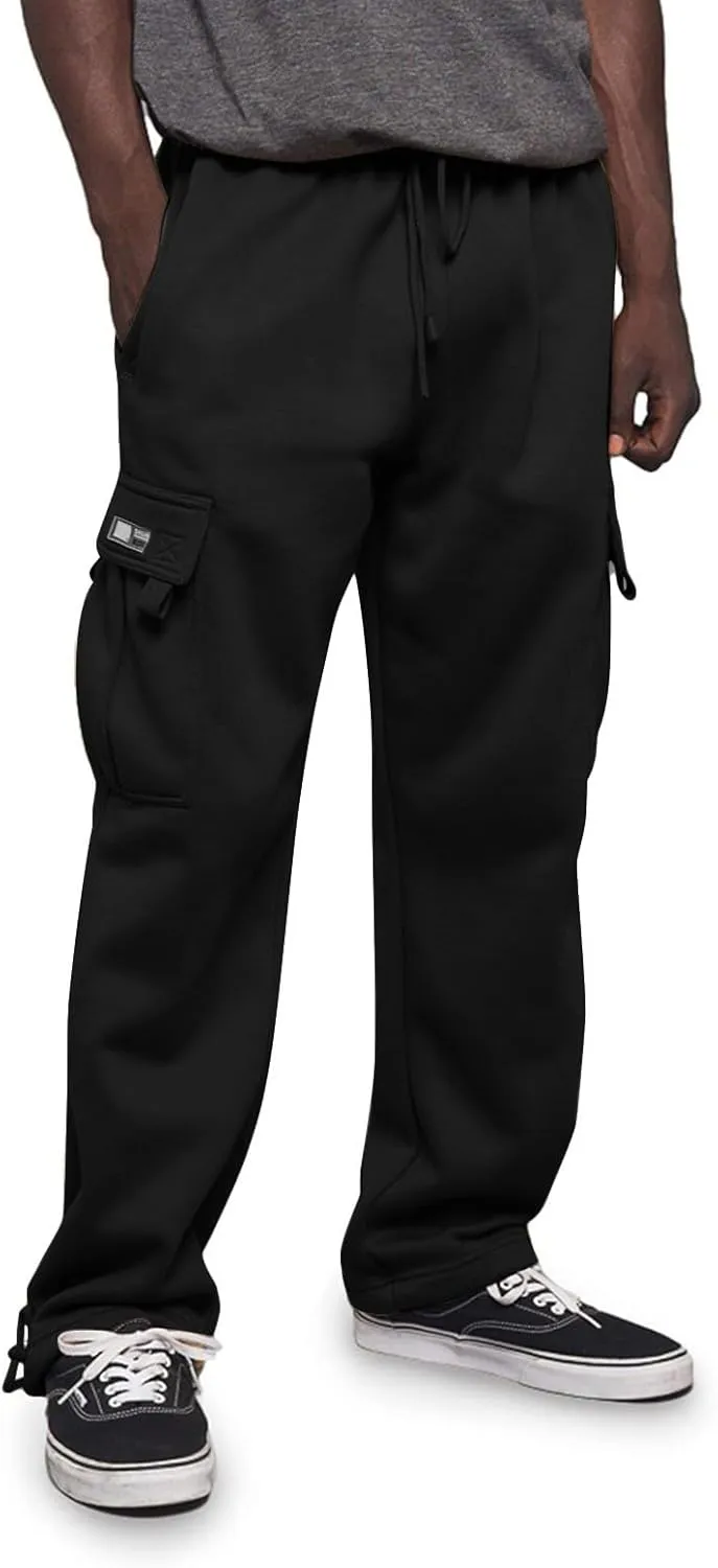 Mens Tracksuit Pant Casual Plus Size Jogger Running Workout Sweatpant with Pockets Elastic Chinos Pant