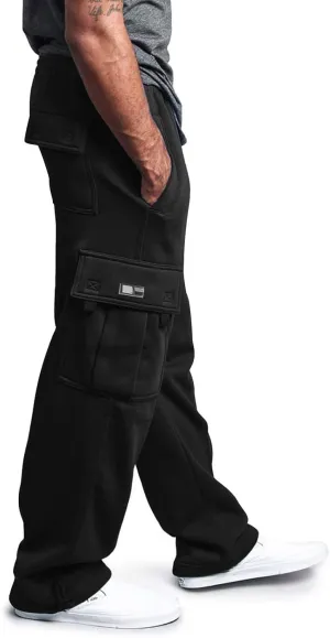 Mens Tracksuit Pant Casual Plus Size Jogger Running Workout Sweatpant with Pockets Elastic Chinos Pant