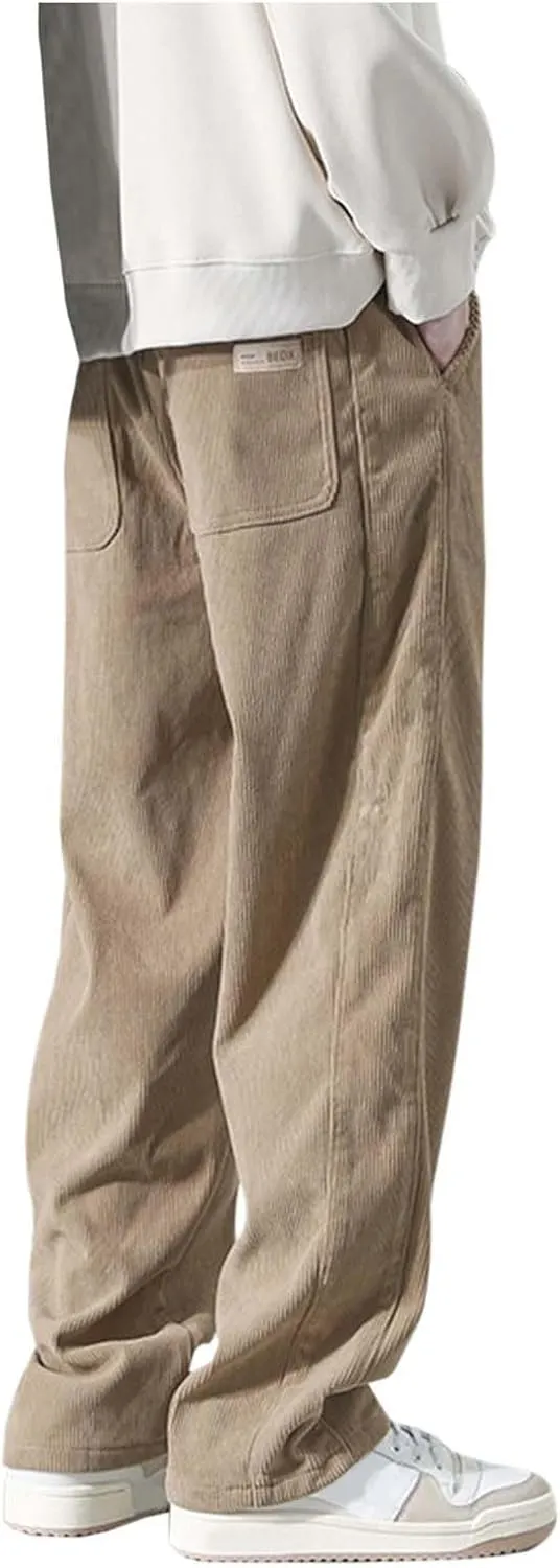 Men's Tracksuit Pant Casual Vintage Joggers Outdoor Sweatpants Zip Pockets Stretch Waist Cargo Combat Pant