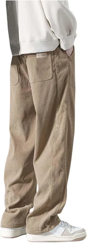 Men's Tracksuit Pant Casual Vintage Joggers Outdoor Sweatpants Zip Pockets Stretch Waist Cargo Combat Pant